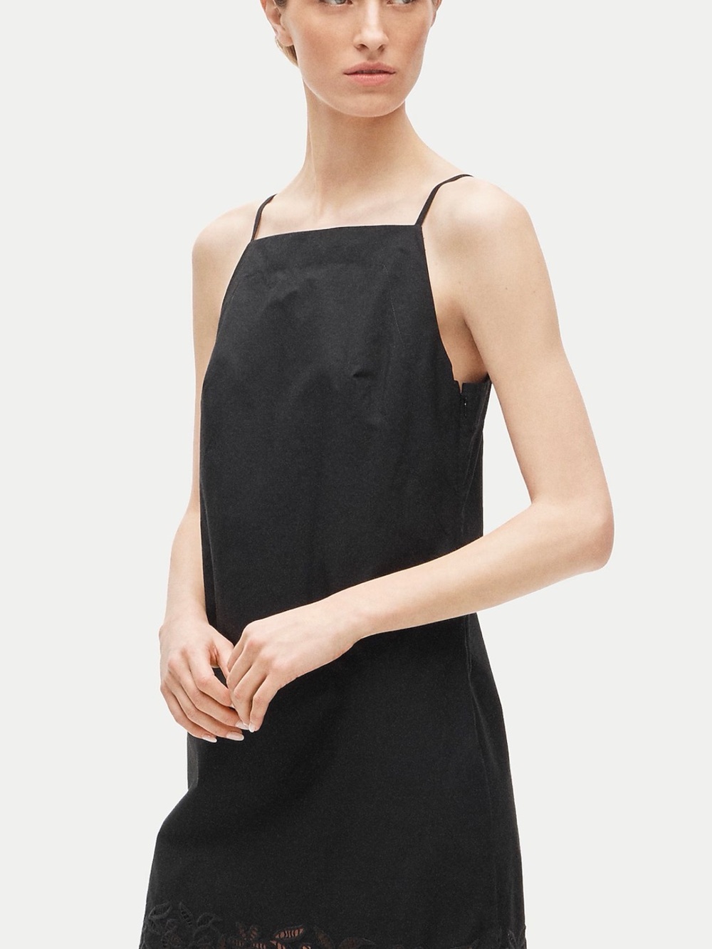 J. Crew Black Spaghetti-Strap Dress
